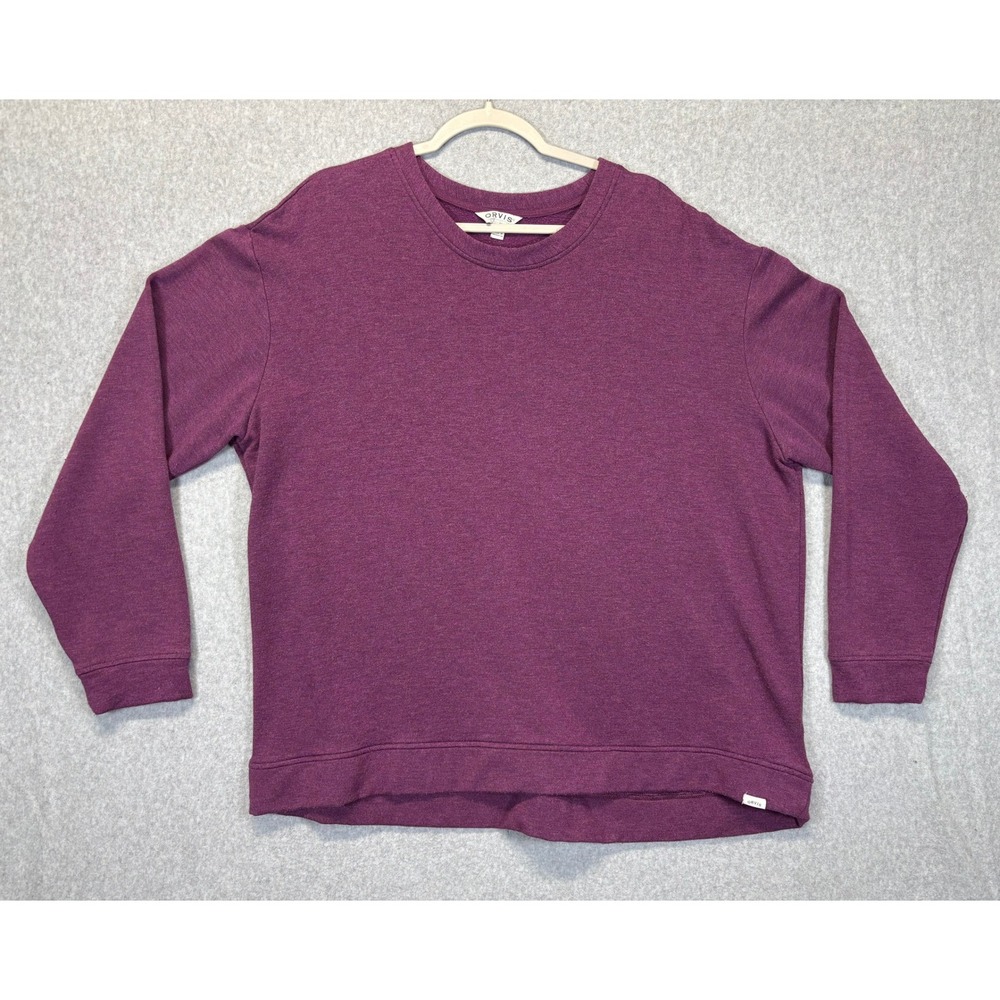Orvis Classic Collection Sweatshirt XXL Purple Heather Crewneck Fleece Pullover